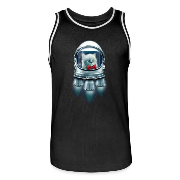 Chat Astronaute Élégant sur Maillot de basket Homme