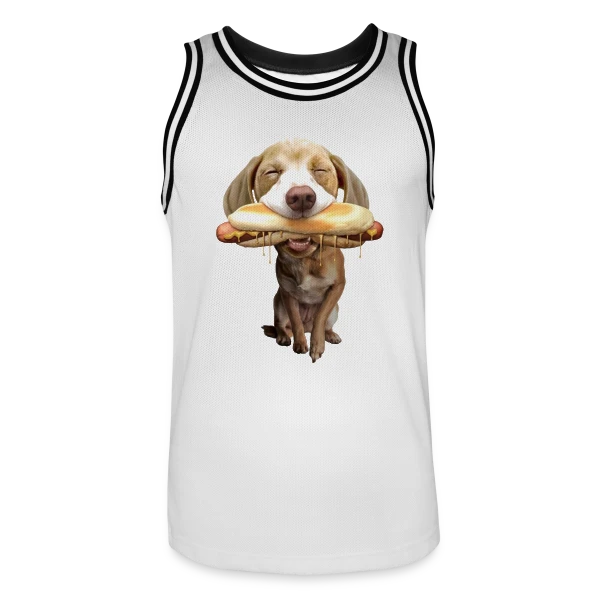 Chien Gourmand Hotdog sur Maillot de basket Homme
