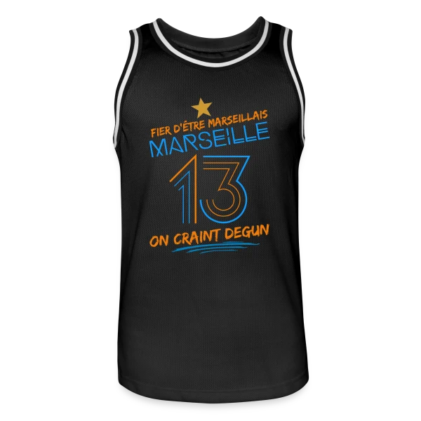 Fier Marseillais On Craint Degun sur Maillot de basket Homme