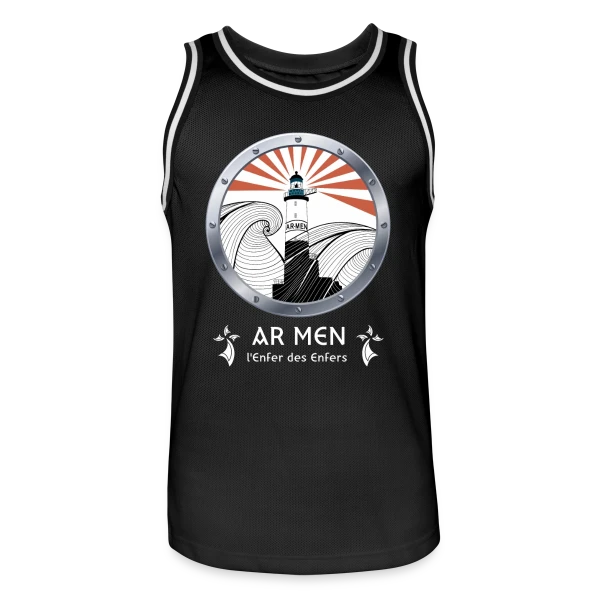 Phare d'Ar Men Breton sur Maillot de basket Homme