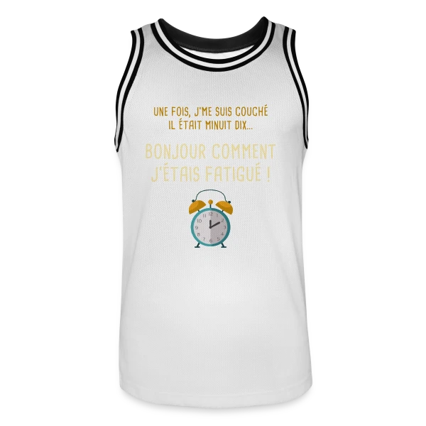 Minuit Dix : L'Heure Fatale du Coucher sur Maillot de basket Homme
