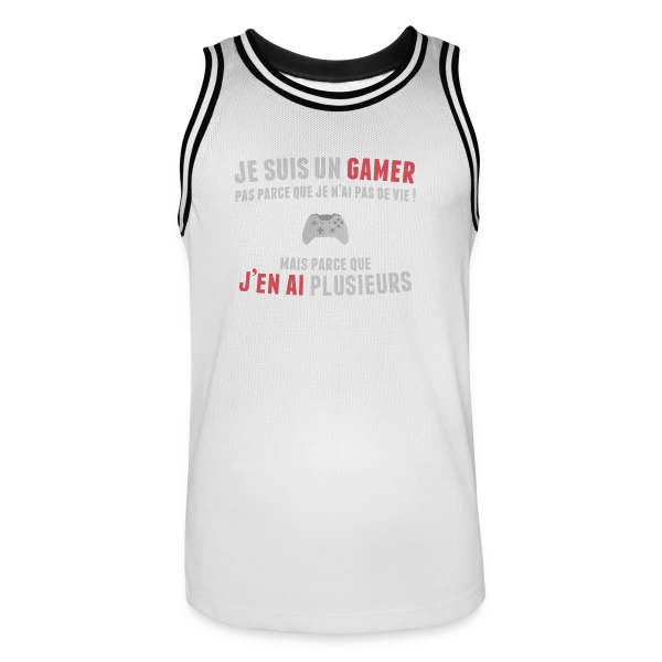 Gamer : Des Vies à Volonté sur Maillot de basket Homme