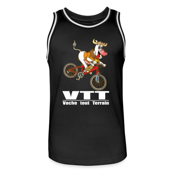 Vache VTT : L'Aventure à la Campagne sur Maillot de basket Homme
