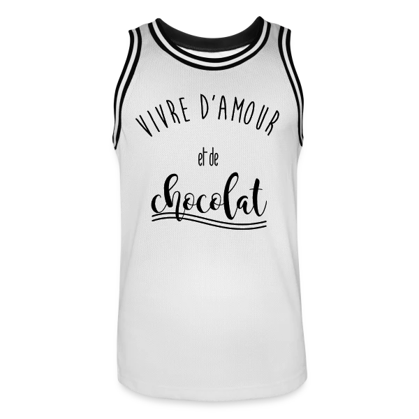 Vivre d'Amour et de Chocolat sur Maillot de basket Homme