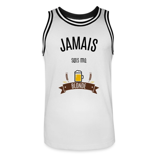 Jamais Sans Ma Blonde : Déclaration Humoristique sur Maillot de basket Homme