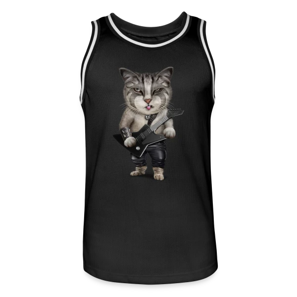 Metalcat : Le Chat Métalleux sur Maillot de basket Homme