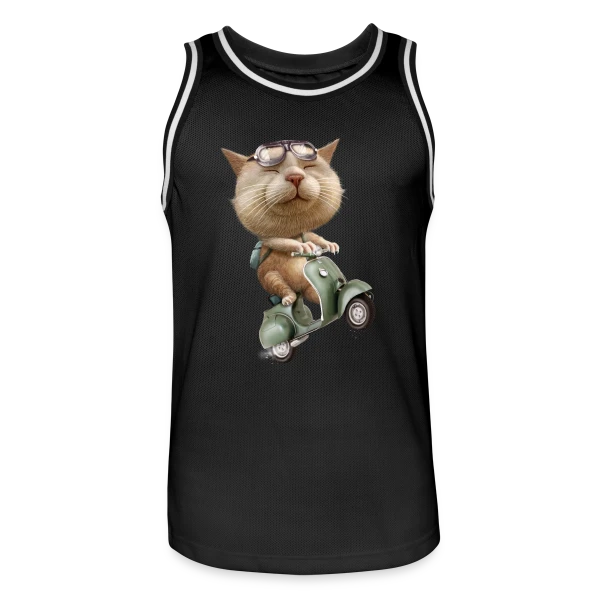 Chat en Cavale sur Maillot de basket Homme