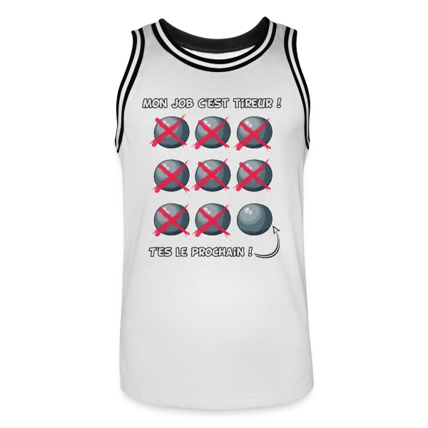 Profession Tireur : Précision et Passion sur Maillot de basket Homme