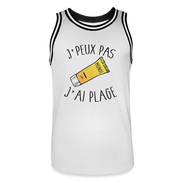 J'peux Pas J'ai Plage sur Maillot de basket Homme