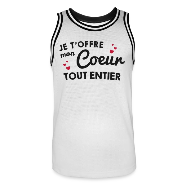 Déclaration d'Amour - Mon Cœur Tout Entier sur Maillot de basket Homme