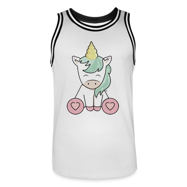 Licorne Kawaii Mignonne sur Maillot de basket Homme