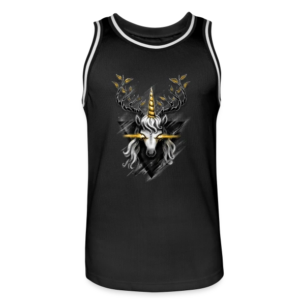 Cerf Licorne Doré sur Maillot de basket Homme