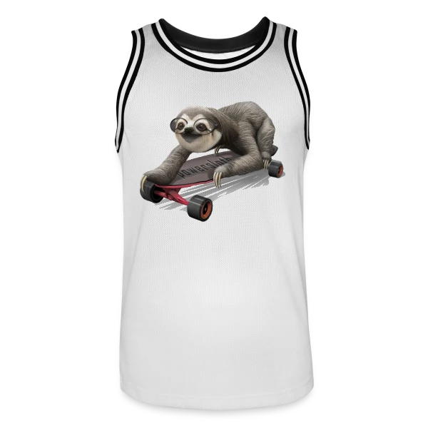 Paresseux Skateur Stylé sur Maillot de basket Homme