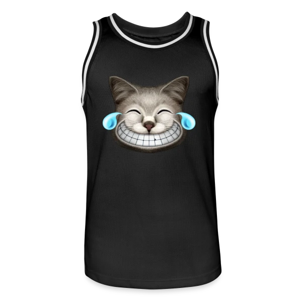 Chat Hilarant Explosion Rires sur Maillot de basket Homme