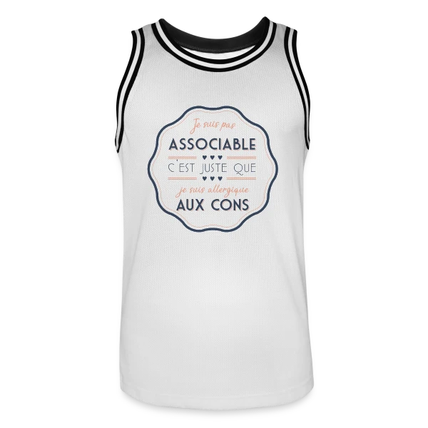 Sociable ? Non, Merci ! sur Maillot de basket Homme