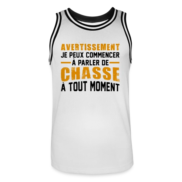 Chasseur : Attention Humour Sauvage ! sur Maillot de basket Homme