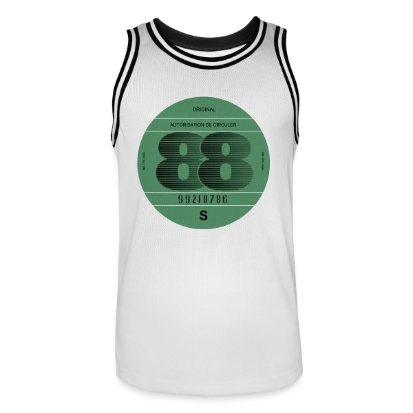 "France 1988" | Automobile Rétro Vintage sur Maillot de basket Homme