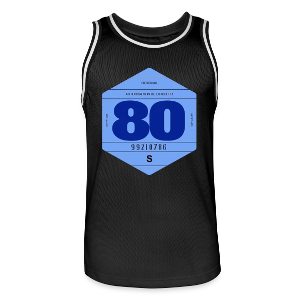 Vignette Automobile Rétro France Années 80 sur Maillot de basket Homme