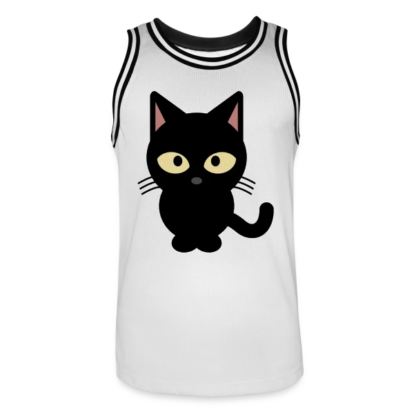 Chat Noir Mystérieux sur Maillot de basket Homme