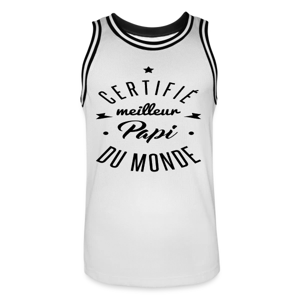 Le T-shirt "Meilleur Papi Certifié" sur Maillot de basket Homme