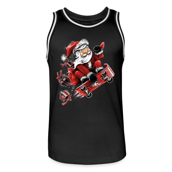 Père Noël Skateur Fou sur Maillot de basket Homme