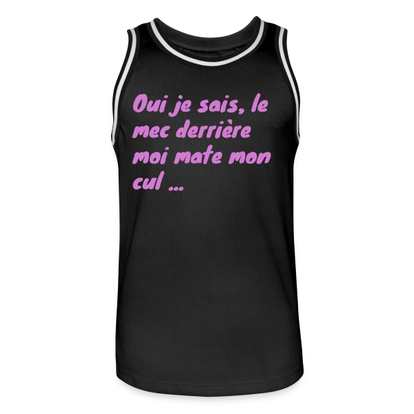 Humour Fessier Rose sur Maillot de basket Homme