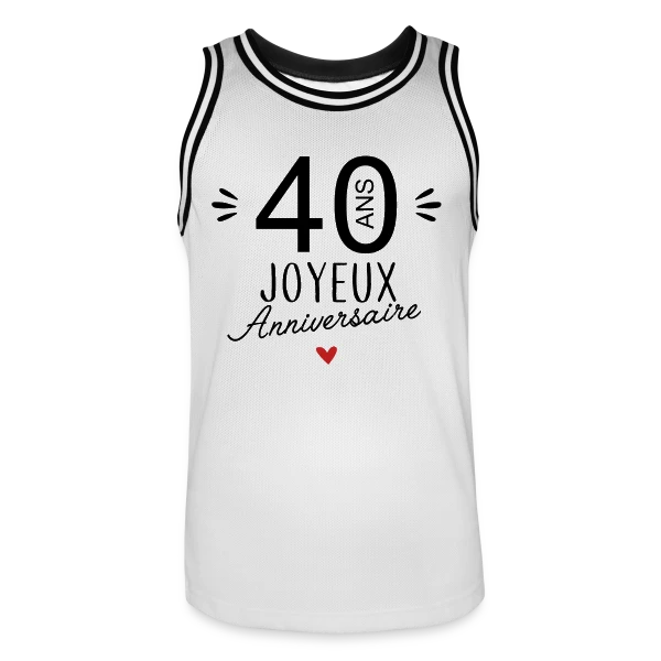 Anniversaire 40 Ans : La Fête Commence ! sur Maillot de basket Homme