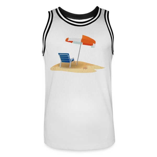 Parasol et Transat Plage sur Maillot de basket Homme