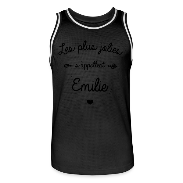 Prénom 'Émilie' - Le Cadeau Personnalisé Idéal sur Maillot de basket Homme