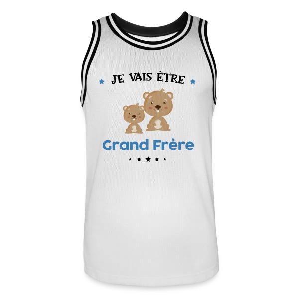 "Je Vais Être Grand Frère" - Annonce Naissance sur Maillot de basket Homme