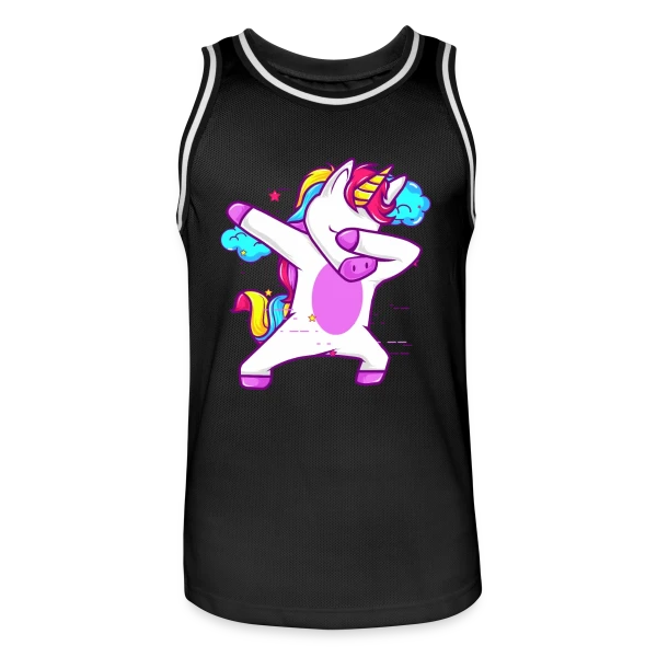 Licorne Dabbing Stylée Néon sur Maillot de basket Homme