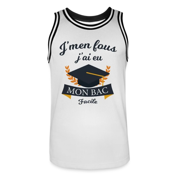 J'ai Eu Mon Bac Facile - Humour Diplômé sur Maillot de basket Homme