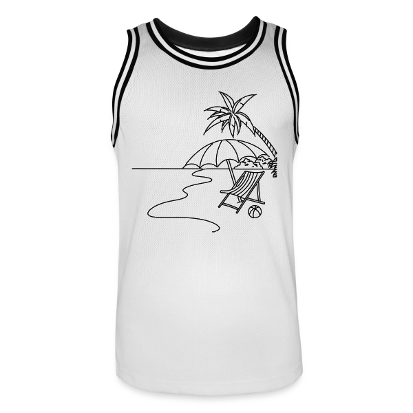 Scène de Plage Minimaliste sur Maillot de basket Homme