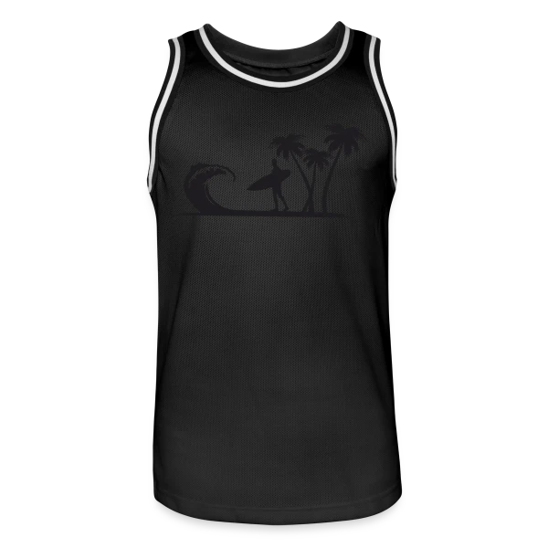 Surfeur Vague Palmiers sur Maillot de basket Homme