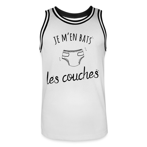 Humour "Je M'en Bats Les Couches" - Idée Cadeau Drôle sur Maillot de basket Homme
