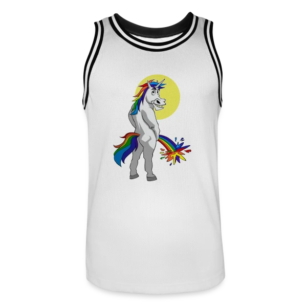 Licorne Pipi Arc-en-ciel sur Maillot de basket Homme
