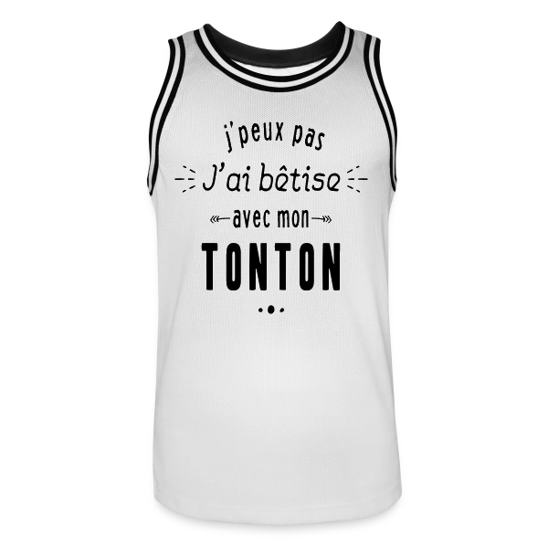 Complice de Bêtises avec Tonton sur Maillot de basket Homme