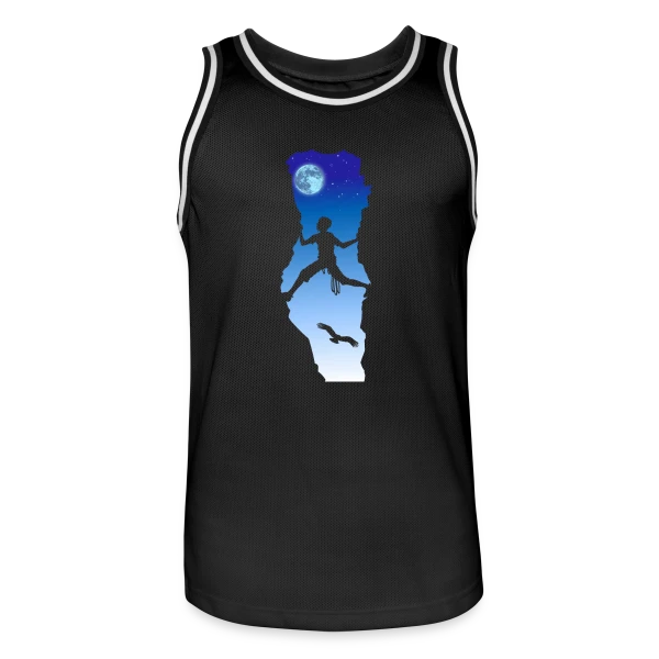 Grimpe Nocturne : L'Escalade Sous les Étoiles sur Maillot de basket Homme