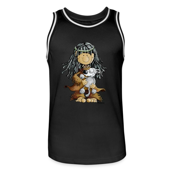 Petite Indienne et son Loup Ami sur Maillot de basket Homme