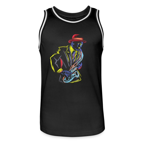Saxophoniste Jazz Fanfare sur Maillot de basket Homme