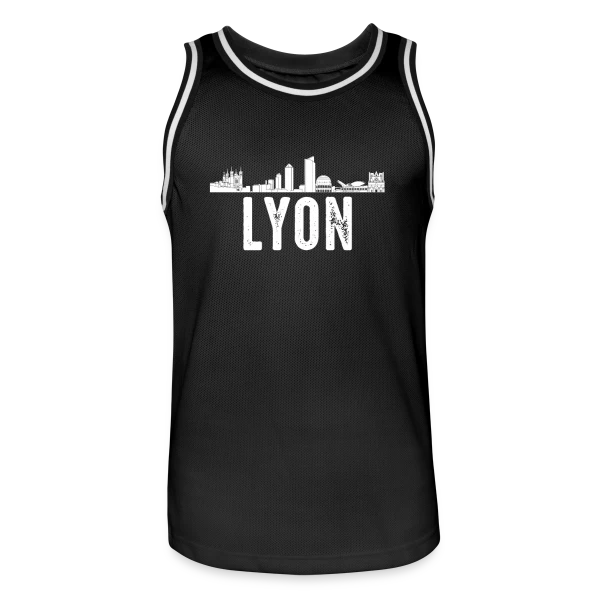 Lyon Minimaliste Blanc sur Maillot de basket Homme