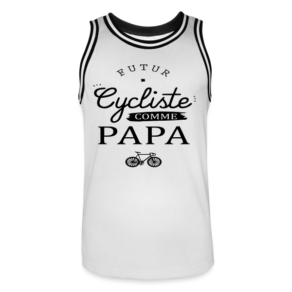 Futur Cycliste comme Papa : Ma Passion sur Deux Roues sur Maillot de basket Homme
