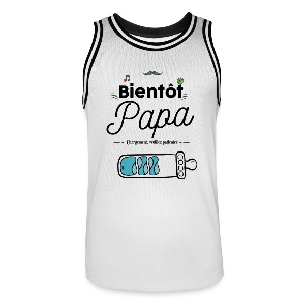 Bientôt Papa : Humour et Annonce Naissance sur Maillot de basket Homme