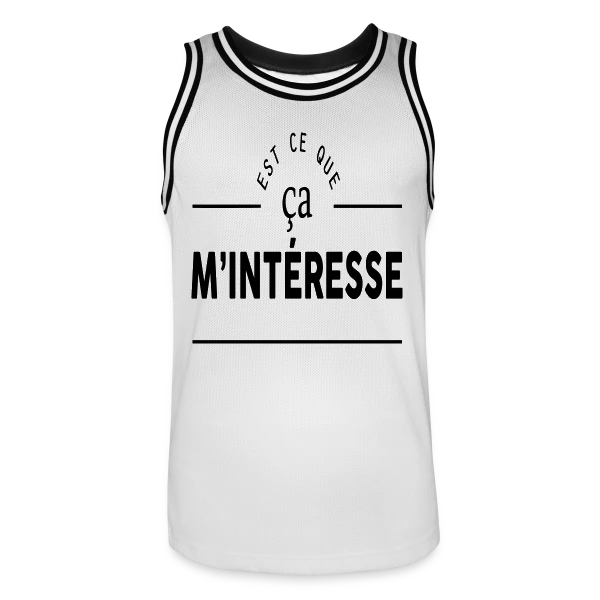 'Ça m'intéresse ?' - Humour et Sarcasme sur Maillot de basket Homme