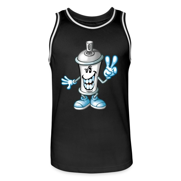 Bombe de Peinture Cartoon : Street Art Fun sur Maillot de basket Homme