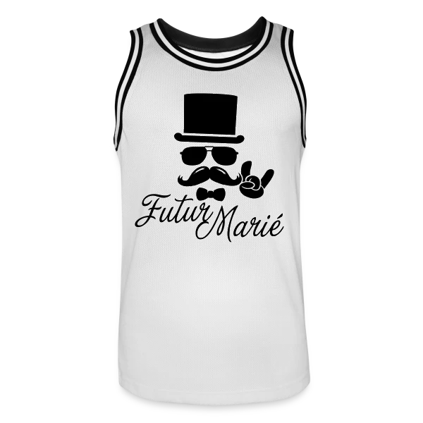 Futur Marié Boss à Moustache Vintage sur Maillot de basket Homme