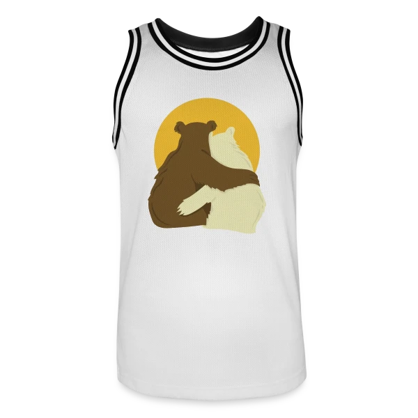 Duo Papa Ours & Maman Ourse - Amour Familial sur Maillot de basket Homme