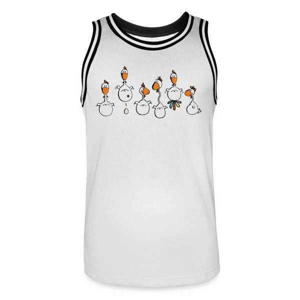Poules folles - Verrückte Hühner sur Maillot de basket Homme