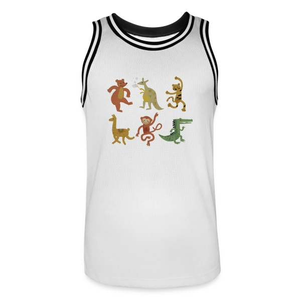 Animaux Rigolos et Joueurs sur Maillot de basket Homme