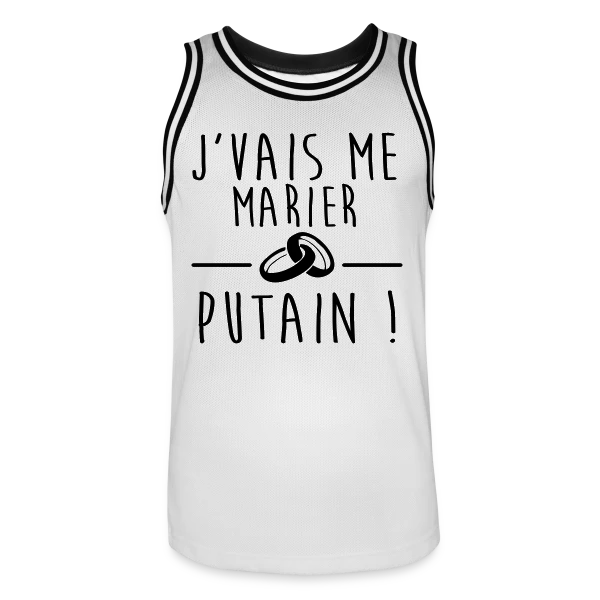 EVG/EVJF : Je me marie, Bordel ! sur Maillot de basket Homme